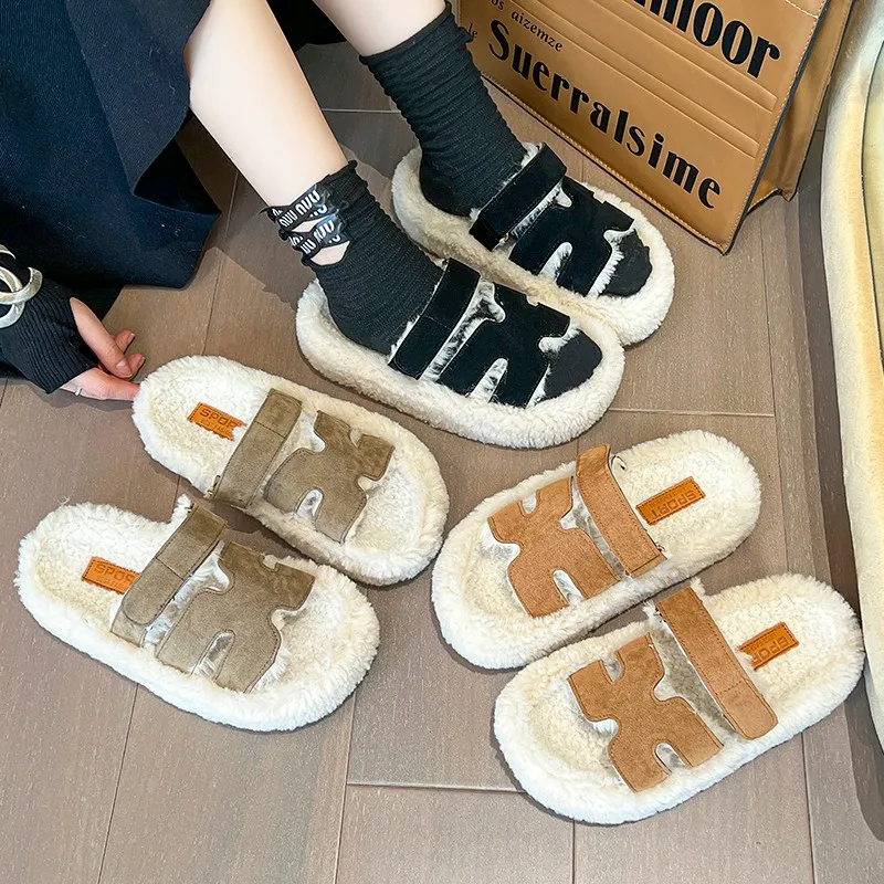 Newest Mature Suede Back-Strap Woman Sandals Gladiator Sandals Open-Toe High Heel Sandals Botas Mujer Winter Home Cotton Shoes
Newest Mature Suede Back-Strap Woman Sandals Gladiator Sandals Open-Toe High Heel Sandals Botas Mujer Winter Home Cotton Shoes