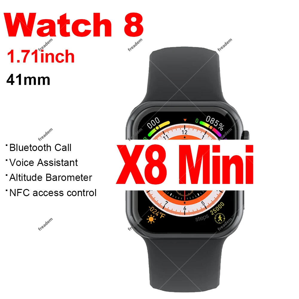 Женские Смарт-часы X8 Mini, 41 мм, 1,7 дюйма, Bluetooth-вызов, Беспроводная зарядка, регулируемые Модные Смарт-часы серии 8
Женские Смарт-часы X8 Mini, 41 мм, 1,7 дюйма, Bluetooth-вызов, Беспроводная зарядка, регулируемые Модные Смарт-часы серии 8