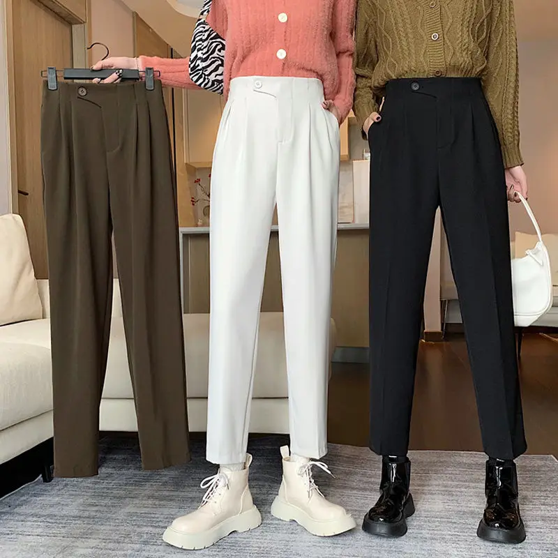 Casual Suit Pants Woman High Waist Pants Office Lady Straight Pants Women Trousers Spring Summer Fashion High Quality A121
Casual Suit Pants Woman High Waist Pants Office Lady Straight Pants Women Trousers Spring Summer Fashion High Quality A121