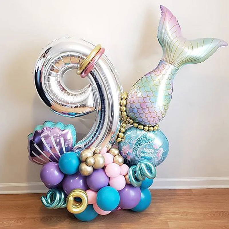 55Pcs Mermaid Birthday Balloons Number Balloons Mermaid Tail Shell Helium Balloons 1st Birthday Party Decor Baby Shower Girls
55Pcs Mermaid Birthday Balloons Number Balloons Mermaid Tail Shell Helium Balloons 1st Birthday Party Decor Baby Shower Girls