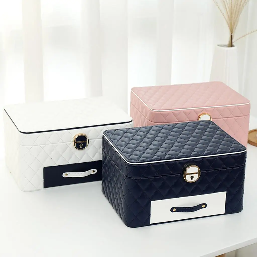 Three-Layer Jewelry Organizer Portable with Lock and Key Case for Watches Travel Necklace
Three-Layer Jewelry Organizer Portable with Lock and Key Case for Watches Travel Necklace