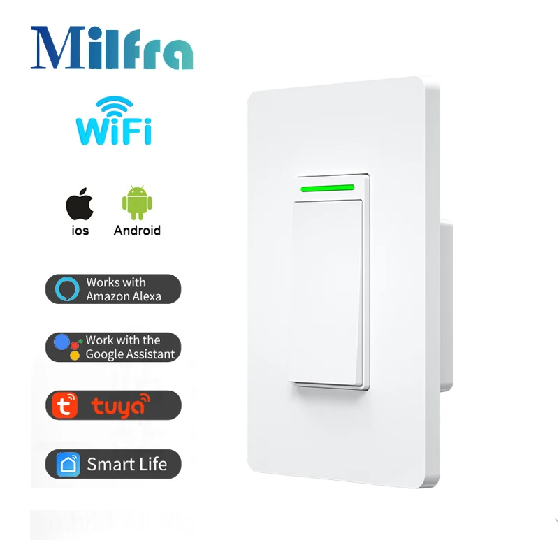 Умный выключатель Tuya Smart Life с Wi-Fi, настенный выключатель, нейтральный провод, необходим беспроводной пульт дистанционного управления, для дома и США, Настенные переключатели, телефон с кнопкой голосового управления
Умный выключатель Tuya Smart Life с Wi-Fi, настенный выключатель, нейтральный провод, необходим беспроводной пульт дистанционного управления, для дома и США, Настенные переключатели, телефон с кнопкой голосового управления