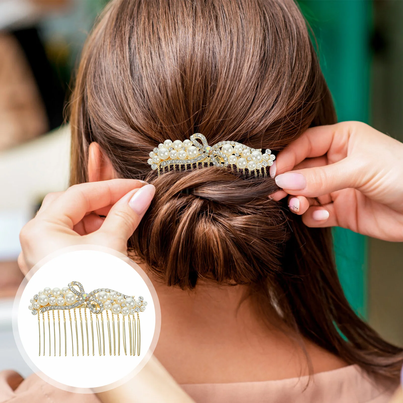 Bridal Comb Hair Accessories Pearl Flower Wedding Crystal Girls Headpiece Vintage Floral Clip Bride Brooch Piece 
Bridal Comb Hair Accessories Pearl Flower Wedding Crystal Girls Headpiece Vintage Floral Clip Bride Brooch Piece