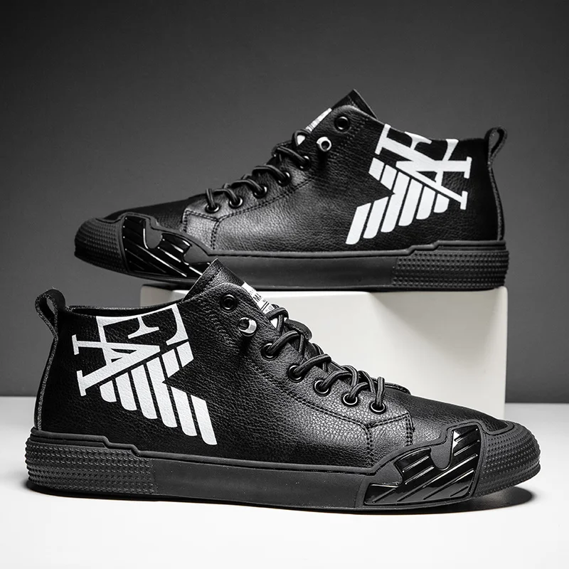 Topvivi Casual Sneakers men shoes leather fashion trending luxury quality brand Black High top Men Sport shoes men original 2022
Topvivi Casual Sneakers men shoes leather fashion trending luxury quality brand Black High top Men Sport shoes men original 2022