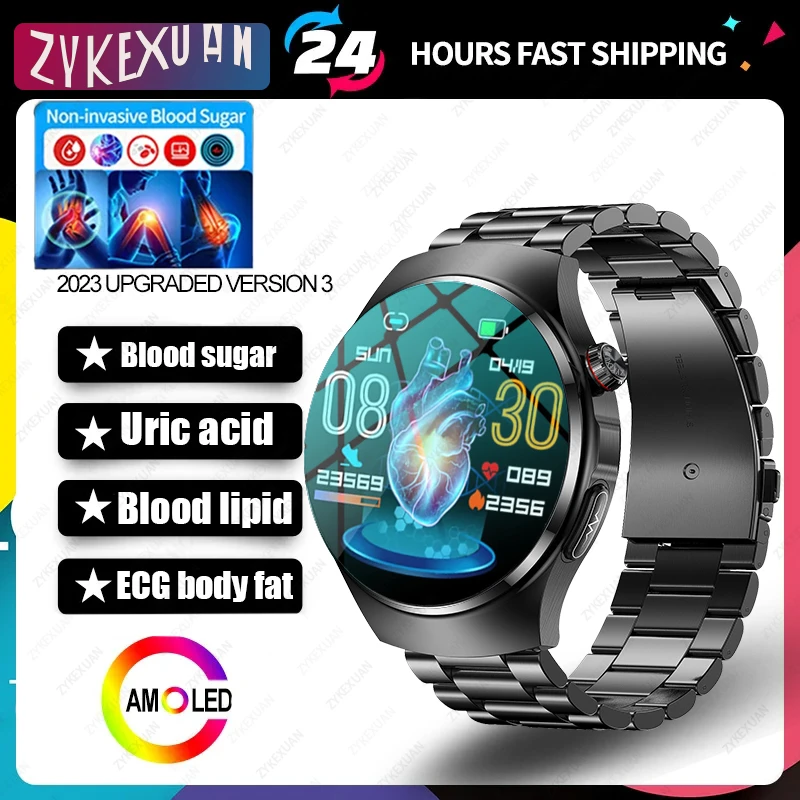 

For Huawei Xiaomi Smart Watch Uric Acid Lipids Blood Glucose ECG Health Monitoring BT Call AI Voice Men Women watches 2023 New