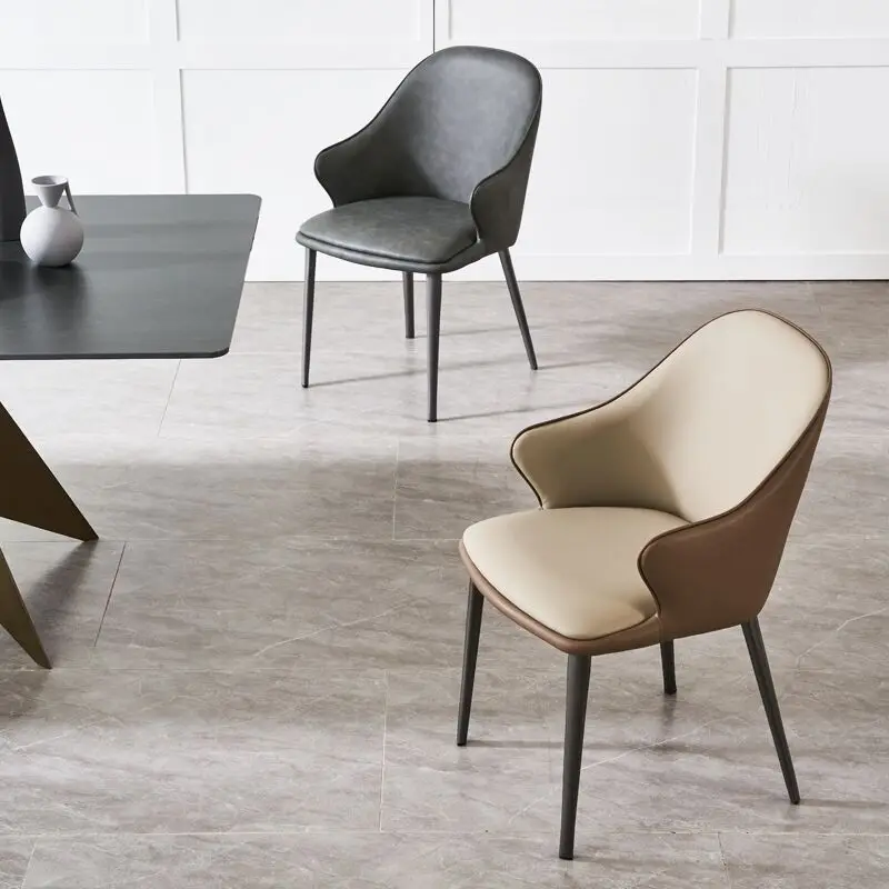 

Скандинавские обеденные стулья, кожаные стулья для отдыха, подставки под спину, современные роскошные барные стулья, кофейный стул, мебель для гостиной