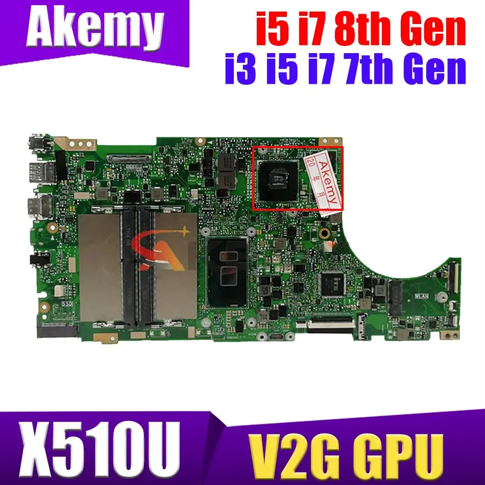 X510U Laptop Motherboard with I3 I5 I7 7th 8th Gen CPU V2G GPU for ASUS X510UN X510UQ X510U S510U S510UN Notebook Mainboard
X510U Laptop Motherboard with I3 I5 I7 7th 8th Gen CPU V2G GPU for ASUS X510UN X510UQ X510U S510U S510UN Notebook Mainboard