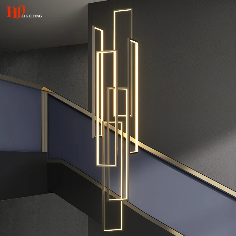 modern black staircase chandelier lights LED rectangle indoor lighting aluminum large living dining room decorative long lamp
modern black staircase chandelier lights LED rectangle indoor lighting aluminum large living dining room decorative long lamp