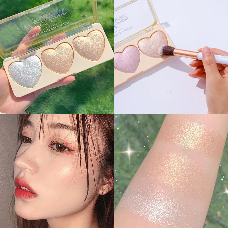 3 Colors Baking Love Heart Highlight Eye Shadow Palette Shimmer Pearl Face Contour Illuminator Highlight Pallet Makeup
3 Colors Baking Love Heart Highlight Eye Shadow Palette Shimmer Pearl Face Contour Illuminator Highlight Pallet Makeup