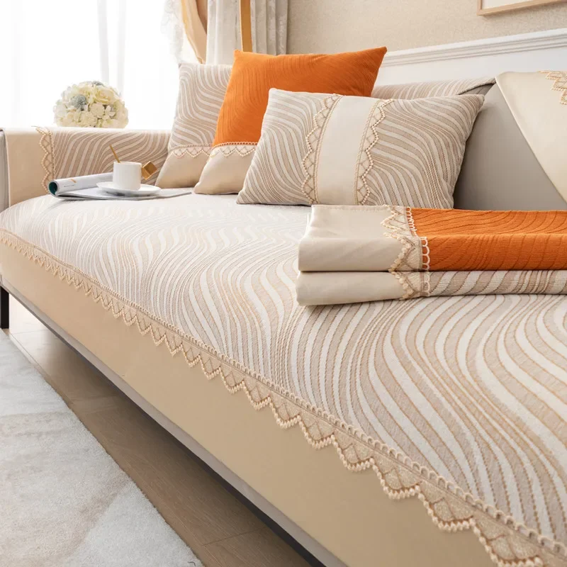 

Однотонный чехол для дивана в скандинавском стиле для гостиной, нескользящий толстый плюшевый коврик для подушки, угловой чехол для дивана, полотенце для дивана, домашний декор