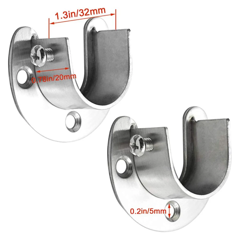 Hardware 2 Pcs Flange Rod Holder Heavy Duty Sockets Curtains Rod End Supports Round Head Silver Stainless Steel
Hardware 2 Pcs Flange Rod Holder Heavy Duty Sockets Curtains Rod End Supports Round Head Silver Stainless Steel