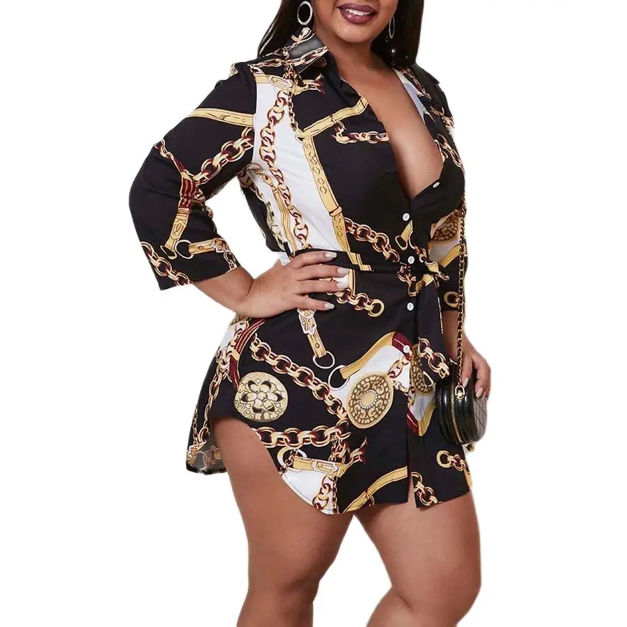 2022 new women's spring dress sexy fashion printed gold chain shirt dress long skirt women
2022 new women's spring dress sexy fashion printed gold chain shirt dress long skirt women