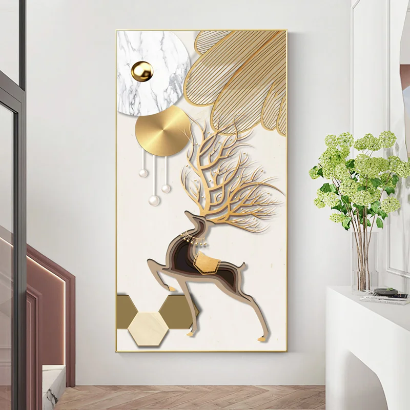 European Style Simple Modern Abstract Vertical Feather Elk Geometric Poster Decorative Room Wall Art Background
European Style Simple Modern Abstract Vertical Feather Elk Geometric Poster Decorative Room Wall Art Background