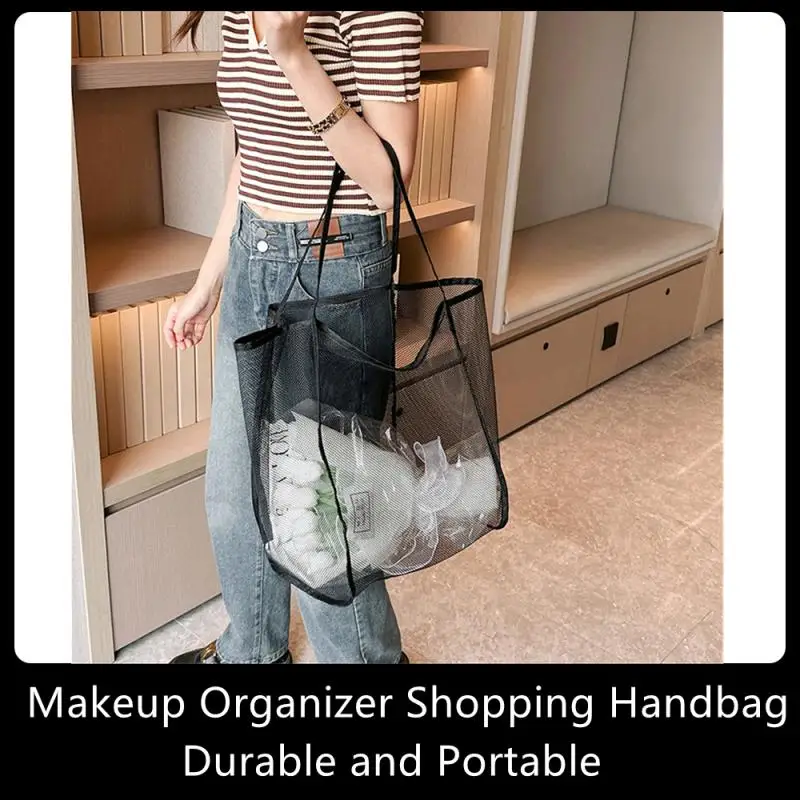 Protable Mesh Bag Large Capacity Reusable Kids Toys Storage Bags Swimming Beach Bag Women Makeup Organizer Shopping Handbag
Protable Mesh Bag Large Capacity Reusable Kids Toys Storage Bags Swimming Beach Bag Women Makeup Organizer Shopping Handbag
