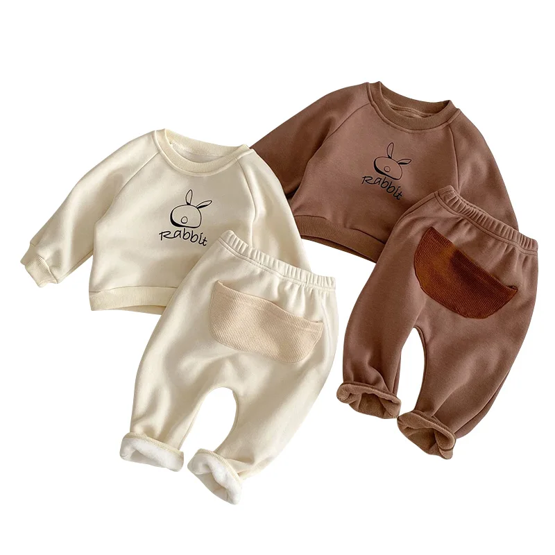 Spring Baby Clothes for Girls Boys Cartoon Pullover Sweater Pants Set Long-Sleeved Plush Fashion Toddler Infant Two-Piece Suit
Spring Baby Clothes for Girls Boys Cartoon Pullover Sweater Pants Set Long-Sleeved Plush Fashion Toddler Infant Two-Piece Suit