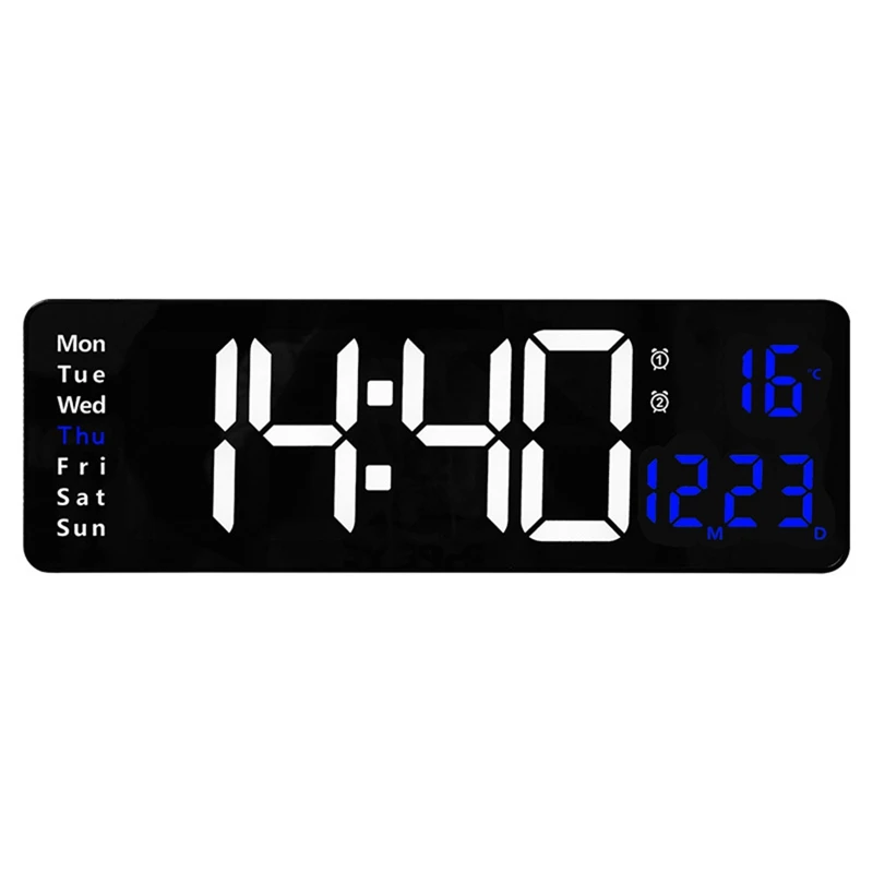 1 Piece LED Digital Wall Clock Temp Date Week Display Dual Electronic Alarms Table With Remote Control Green
1 Piece LED Digital Wall Clock Temp Date Week Display Dual Electronic Alarms Table With Remote Control Green