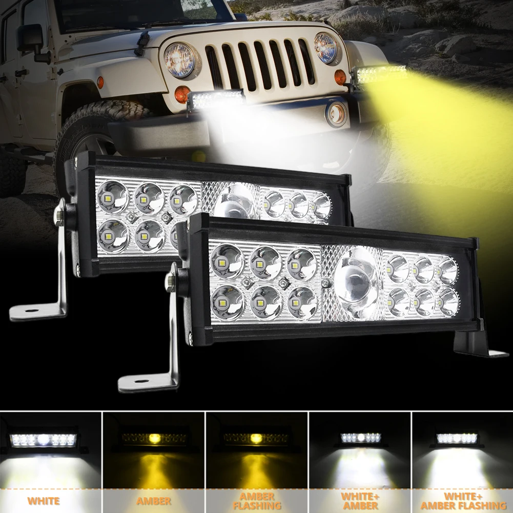 10" LED Work Light Bar Dual Triple Row LED Light Spot Flood Combo White Amber Two Color Driving Light for Off-Road SUV Boat ATV
10" LED Work Light Bar Dual Triple Row LED Light Spot Flood Combo White Amber Two Color Driving Light for Off-Road SUV Boat ATV