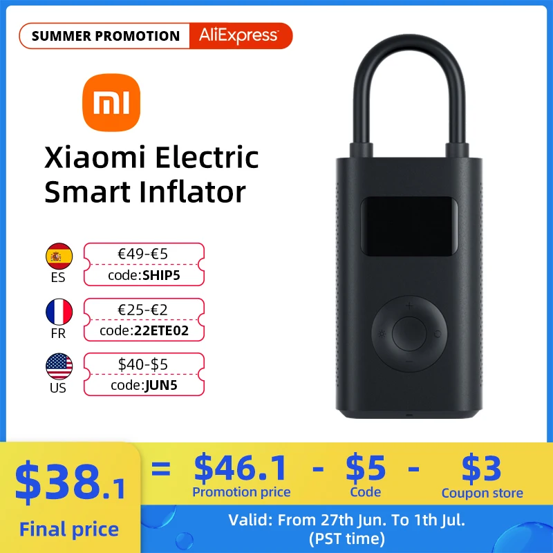 Портативный мини-насос Xiaomi Mijia для велосипеда, мотоцикла, автомобиля, шин, футбола, светодиодный умный цифровой датчик давления, электрическ...
Портативный мини-насос Xiaomi Mijia для велосипеда, мотоцикла, автомобиля, шин, футбола, светодиодный умный цифровой датчик давления, электрическ...
