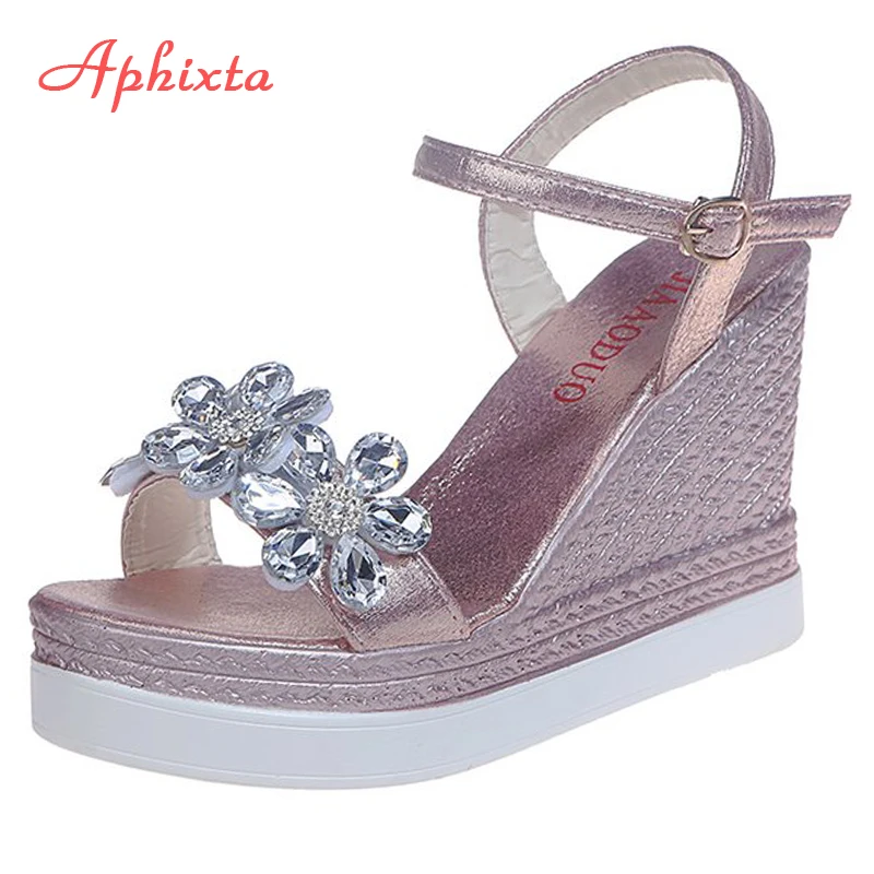Aphixta Summer Diamond Platform Sandals Women Shoes 10cm Wedge Heel Crystals Flower Appliques Height Increasing Buckle Slides
Aphixta Summer Diamond Platform Sandals Women Shoes 10cm Wedge Heel Crystals Flower Appliques Height Increasing Buckle Slides