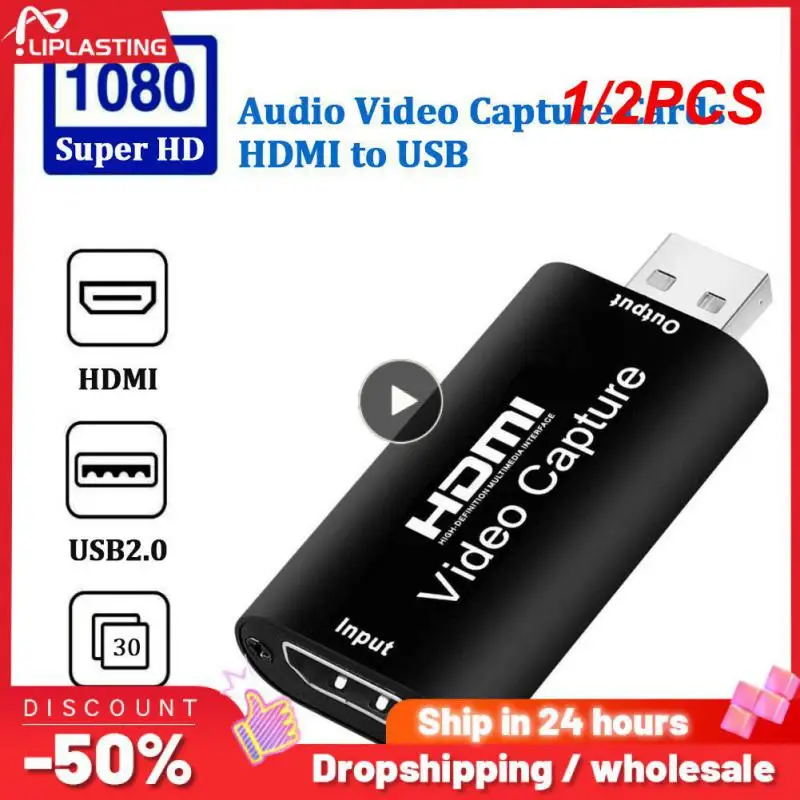 

1/2PCS Audio Video Capture Card 4K 1080P HDMI-compatible USB 3.0 Record to DSLR Camcorder Action Cam for Gaming Streaming
