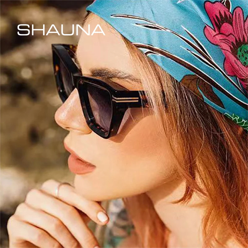 

SHAUNA Vintage Cat Eye Sunglasses Women Fashion Jelly Color Gradient Shades UV400 Brand Designer Men Square Sun Glasses