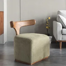 Nordic Modern Sofa Designer Original Solid Wood Back Cloth Bench Change Shoe Stool Makeup Mobile Juegos De Comedor Furniture