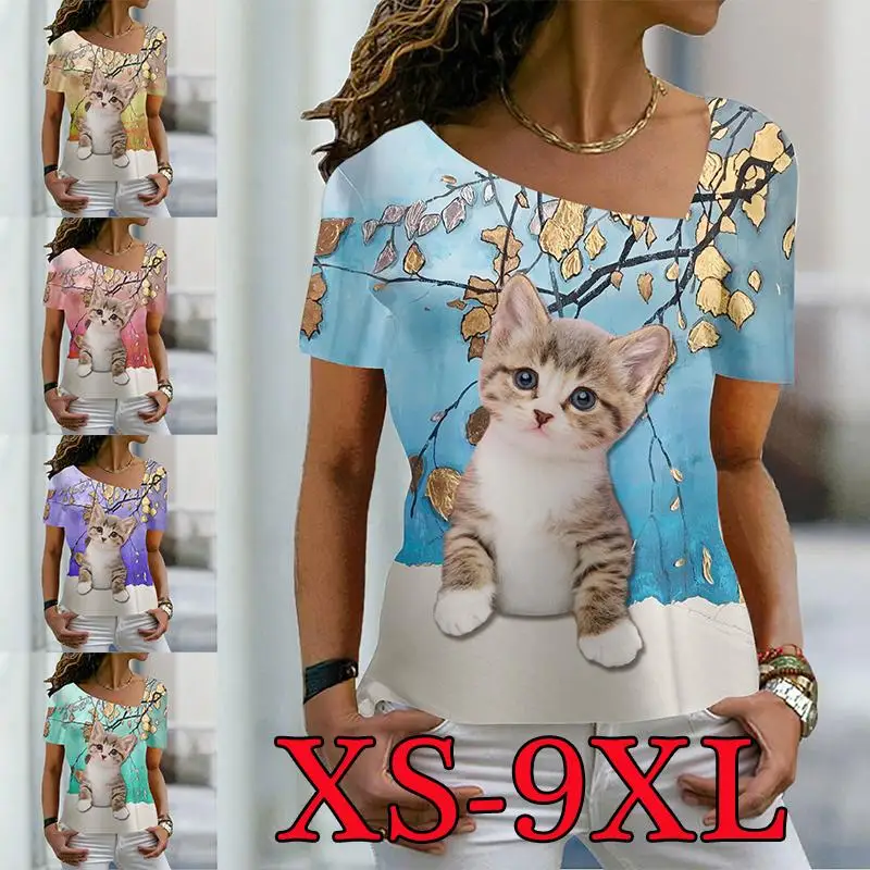 Женская летняя свободная футболка с коротким рукавом и V-образным вырезом
Женская летняя свободная футболка с коротким рукавом и V-образным вырезом