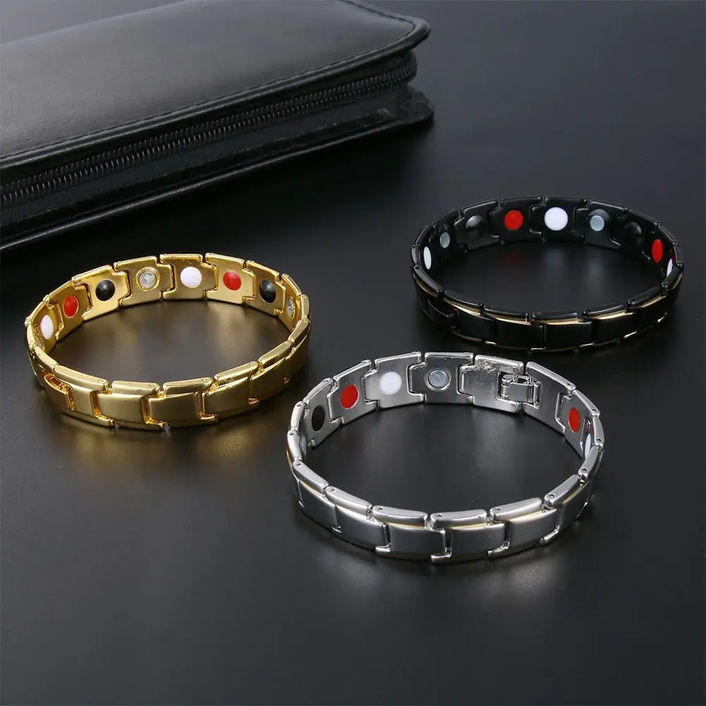 

Jewelry Treatment Acupoint Massage Health Care Energy Healing Hematite Magnetic Therapy Bracelet Detachable Bangle