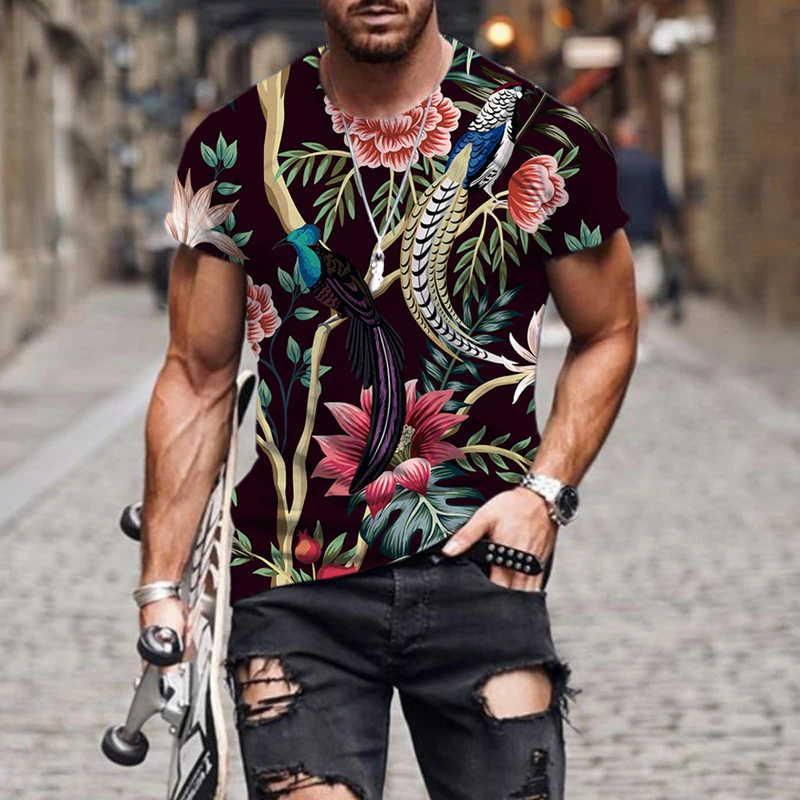 2022 Летняя мужская 3D футболка с изображением цветов и птиц растений, индивидуальная дышащая модная мужская футболка в стиле хип-хоп
2022 Летняя мужская 3D футболка с изображением цветов и птиц растений, индивидуальная дышащая модная мужская футболка в стиле хип-хоп