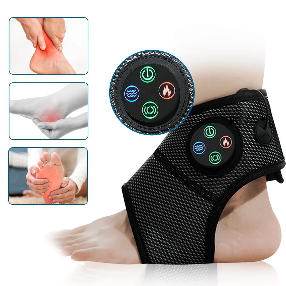 

Electric Air Compression Ankle Foot Massager with Heating Vibration Joint Sprains Rehabilitation Ankle Brace Massage Pain Relief