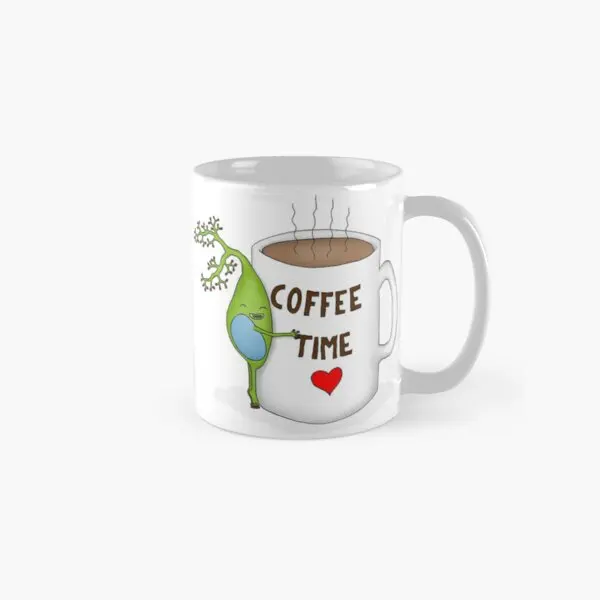 

Coffee Time Brain Cell Classic Mug Simple Picture Photo Design Printed Handle Round Coffee Tea Cup Gifts Drinkware Image