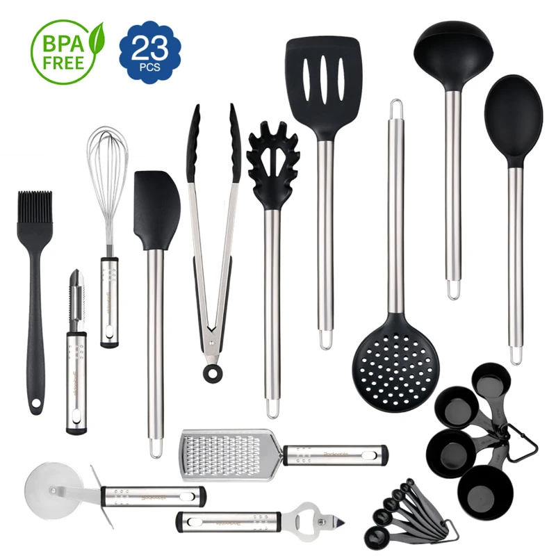 23Pcs Kitchen Utensil Sets Silicone Cooking Set Nonstick Cooking Supplies Kitchen Accessories Gadget Tools Stainless Steel Non-S
23Pcs Kitchen Utensil Sets Silicone Cooking Set Nonstick Cooking Supplies Kitchen Accessories Gadget Tools Stainless Steel Non-S