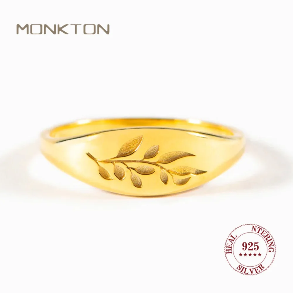 Monkton 100% 925 Sterling Silver Tropical Leaf Ring Wedding Jewelry Gold Color Leaf Rings for Women Ring Anillos Gift
Monkton 100% 925 Sterling Silver Tropical Leaf Ring Wedding Jewelry Gold Color Leaf Rings for Women Ring Anillos Gift