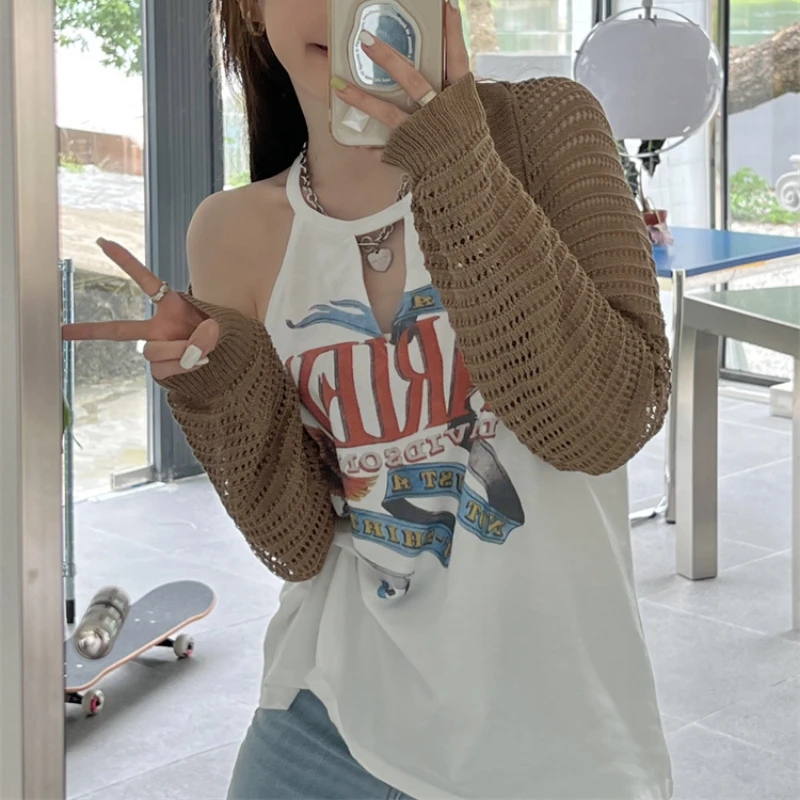 Y2k Long Sleeve T-shirt Women Knitted Cardigan with Elastic Loose Print Camis Tank Tops 2 Piece Tops Korean Fashion
Y2k Long Sleeve T-shirt Women Knitted Cardigan with Elastic Loose Print Camis Tank Tops 2 Piece Tops Korean Fashion