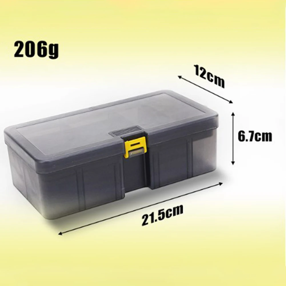 

Sturdy Fishing Tackle Box with Double Layer Lure Compartment | Adjustable Hook Box | Translucent PP Material | Grey