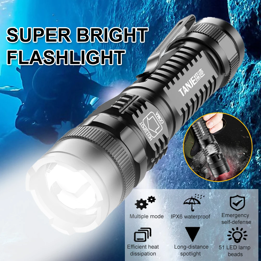 LED Handheld Flashlight Zoomable Torch Lantern Strong Bright Adjustable Light for Outdoor Camping Fishing Hiking Waterproof
LED Handheld Flashlight Zoomable Torch Lantern Strong Bright Adjustable Light for Outdoor Camping Fishing Hiking Waterproof