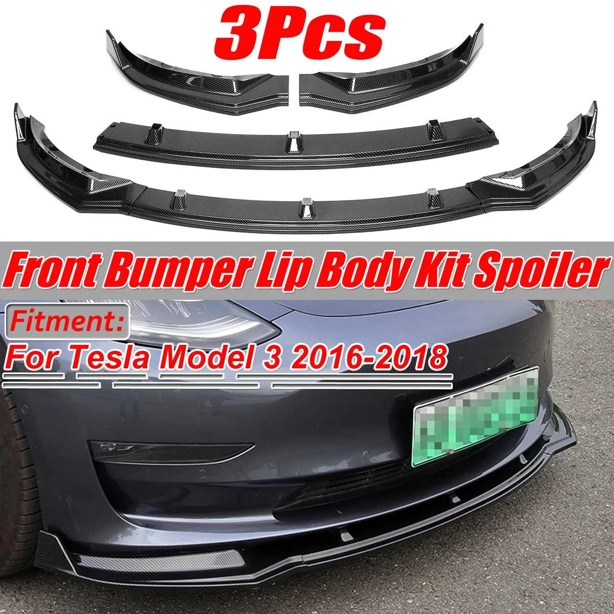 3 Colors Car Front Bumper Lip Deflector Lips Body Kit Spoiler Splitter Diffuser Protector Guard For Tesla Model 3 2016-2019
3 Colors Car Front Bumper Lip Deflector Lips Body Kit Spoiler Splitter Diffuser Protector Guard For Tesla Model 3 2016-2019
