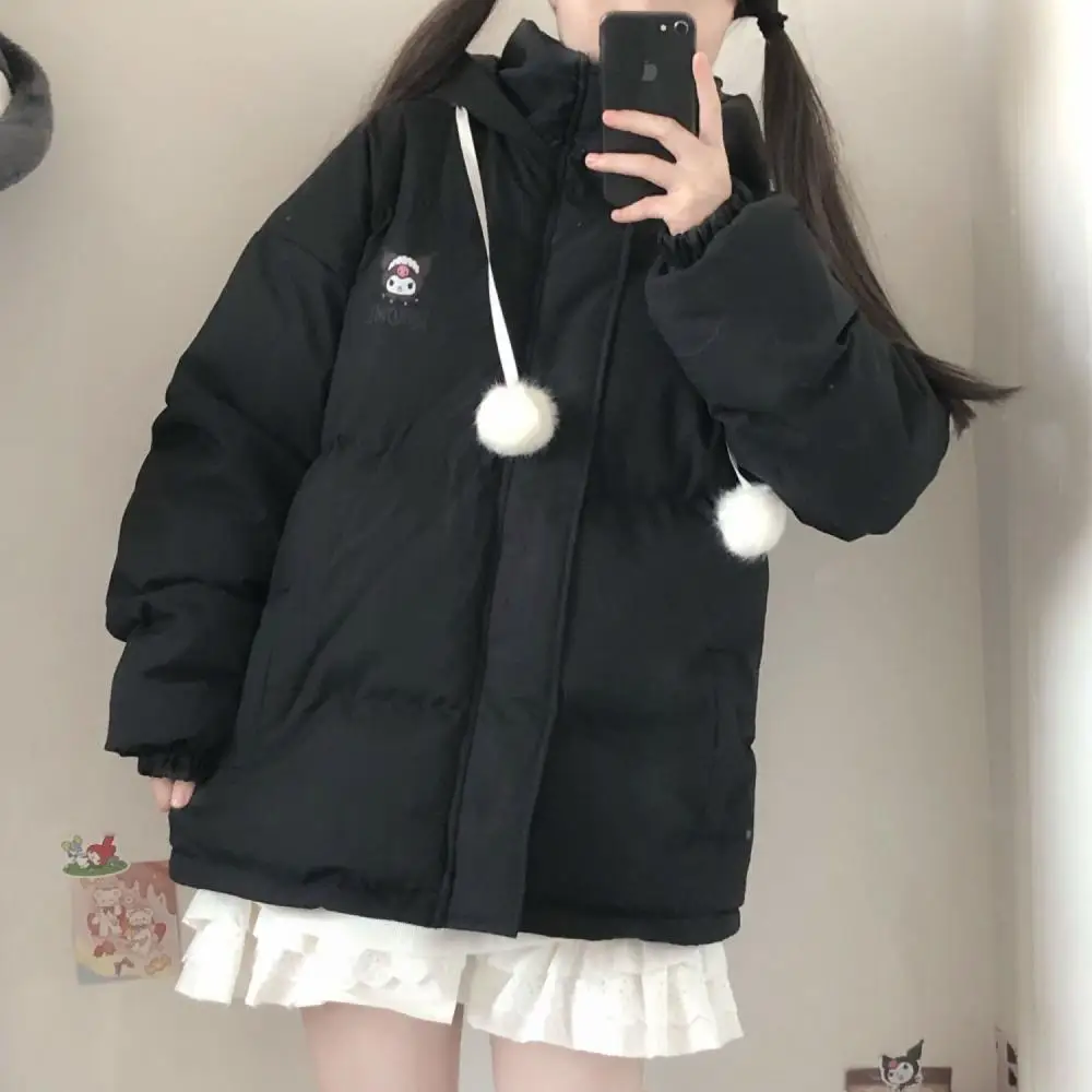 Kawaii Sanrio Kuromi Women's Cotton Padded Clothes Anime Thickened Warm Long Sleeve Jacket Winter Girly Preppy Look Loose Coat
Kawaii Sanrio Kuromi Women's Cotton Padded Clothes Anime Thickened Warm Long Sleeve Jacket Winter Girly Preppy Look Loose Coat