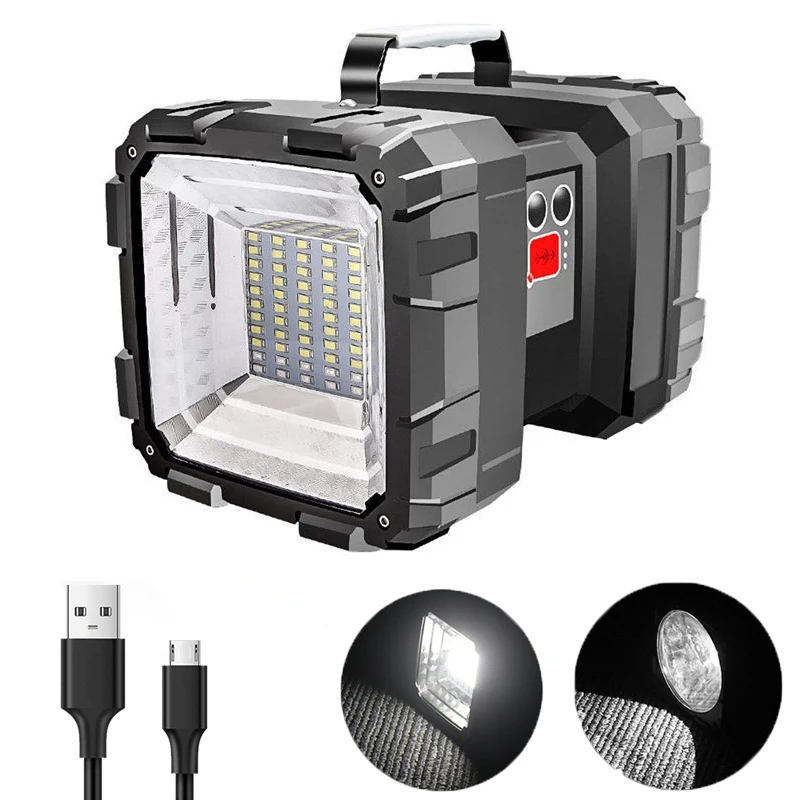 Rechargeable Searchlight Outdoor LED Flashlight Double Head Super Bright Light Searchlight Torch Work Lamp Spotlight Floodlight
Rechargeable Searchlight Outdoor LED Flashlight Double Head Super Bright Light Searchlight Torch Work Lamp Spotlight Floodlight