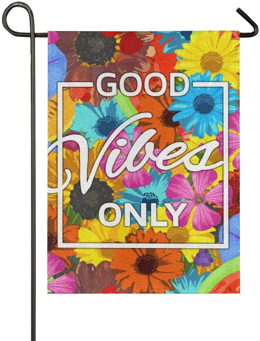 Good Vibes Only Мешковина для сада флаг двусторонний, флаги двора дома, праздничный сезонный открытый декоративный флаг баннер для улицы
Good Vibes Only Мешковина для сада флаг двусторонний, флаги двора дома, праздничный сезонный открытый декоративный флаг баннер для улицы
