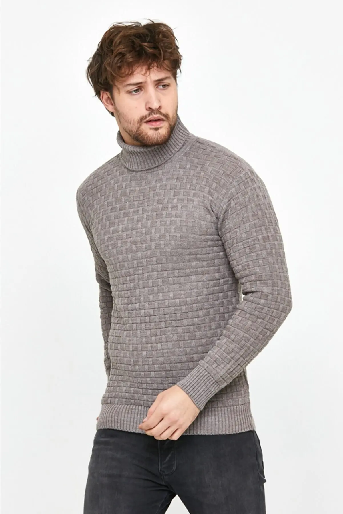 Men's Milk Brown Titled sportswear Sweater Traf Sweater Sweater Sweater Sweater Sweater 198813542