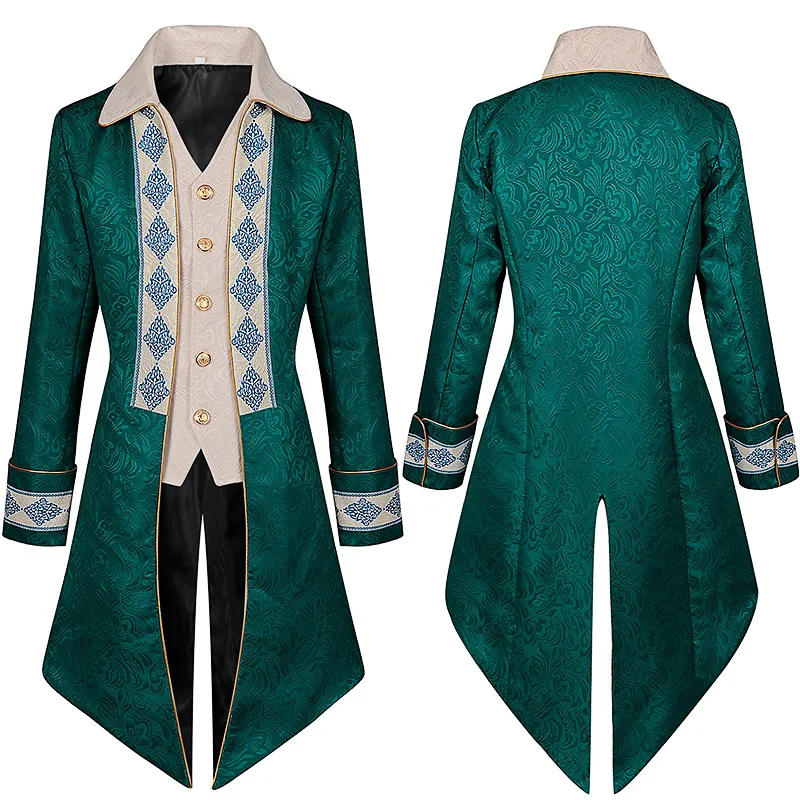 Green Victorian Nobleman Jacket Medieval Cosplay Pirate Tuexdo Men Renaissance Frock Steampunk Tailcoat Halloween Costume Party
Green Victorian Nobleman Jacket Medieval Cosplay Pirate Tuexdo Men Renaissance Frock Steampunk Tailcoat Halloween Costume Party