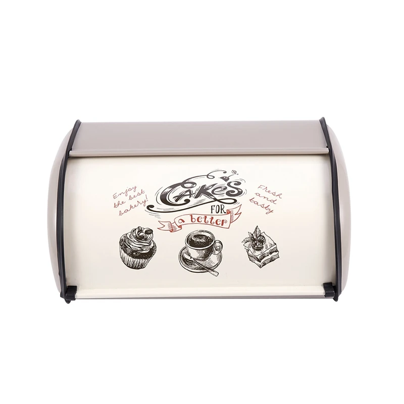 Vintage Bread Box Storage Bin Rollup Top Light Gray Small Powder Coated Bread Iron Snack Boxes For Kitchen Home Decor Snack Boxe
Vintage Bread Box Storage Bin Rollup Top Light Gray Small Powder Coated Bread Iron Snack Boxes For Kitchen Home Decor Snack Boxe