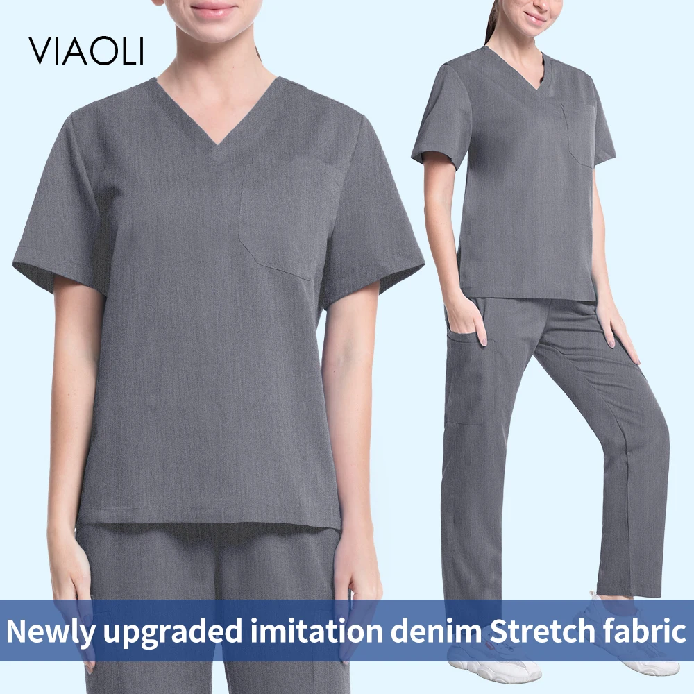 Clearance Men Medical Uniform Scrubs Women Sets Short Sleeved 2 Piece V Neck Top Drawstring Pants High Quality Nursing Slim Suit
Clearance Men Medical Uniform Scrubs Women Sets Short Sleeved 2 Piece V Neck Top Drawstring Pants High Quality Nursing Slim Suit