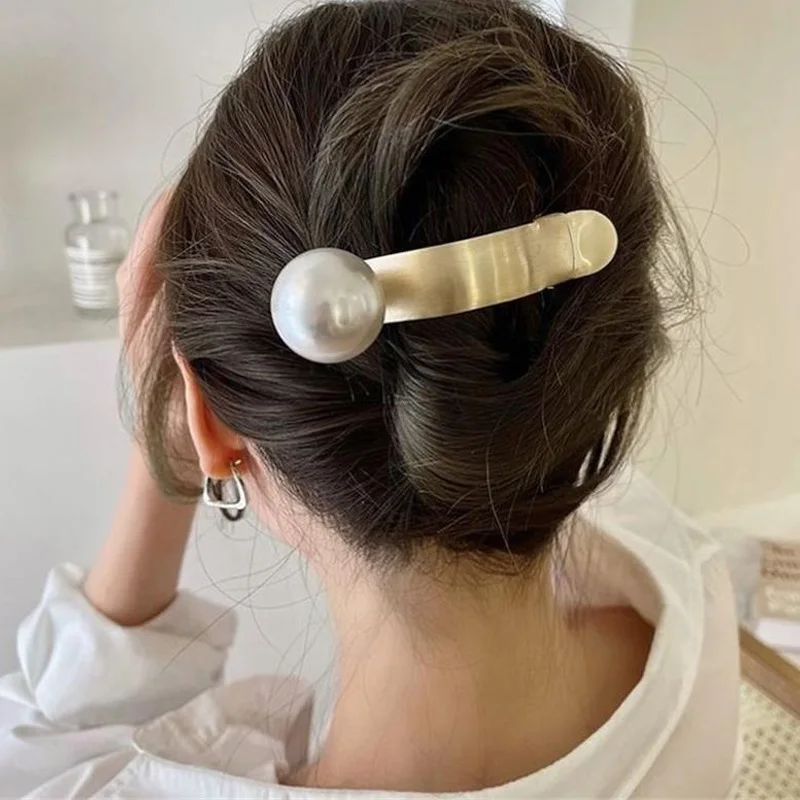 Fashion Metal Pearl Hair Clip Temperament Duckbill Grip Clip Hairpin Hair Styling Tools Women Girls Hair Accessories Barrette 
Fashion Metal Pearl Hair Clip Temperament Duckbill Grip Clip Hairpin Hair Styling Tools Women Girls Hair Accessories Barrette
