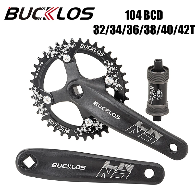 BUCKLOS MTB Crankset 104 BCD Bicycle Chainring 32/34/36/38/40/42T 170mm Crank Arm 8/9/10/11 Speed Mountain Bike Crankset
BUCKLOS MTB Crankset 104 BCD Bicycle Chainring 32/34/36/38/40/42T 170mm Crank Arm 8/9/10/11 Speed Mountain Bike Crankset