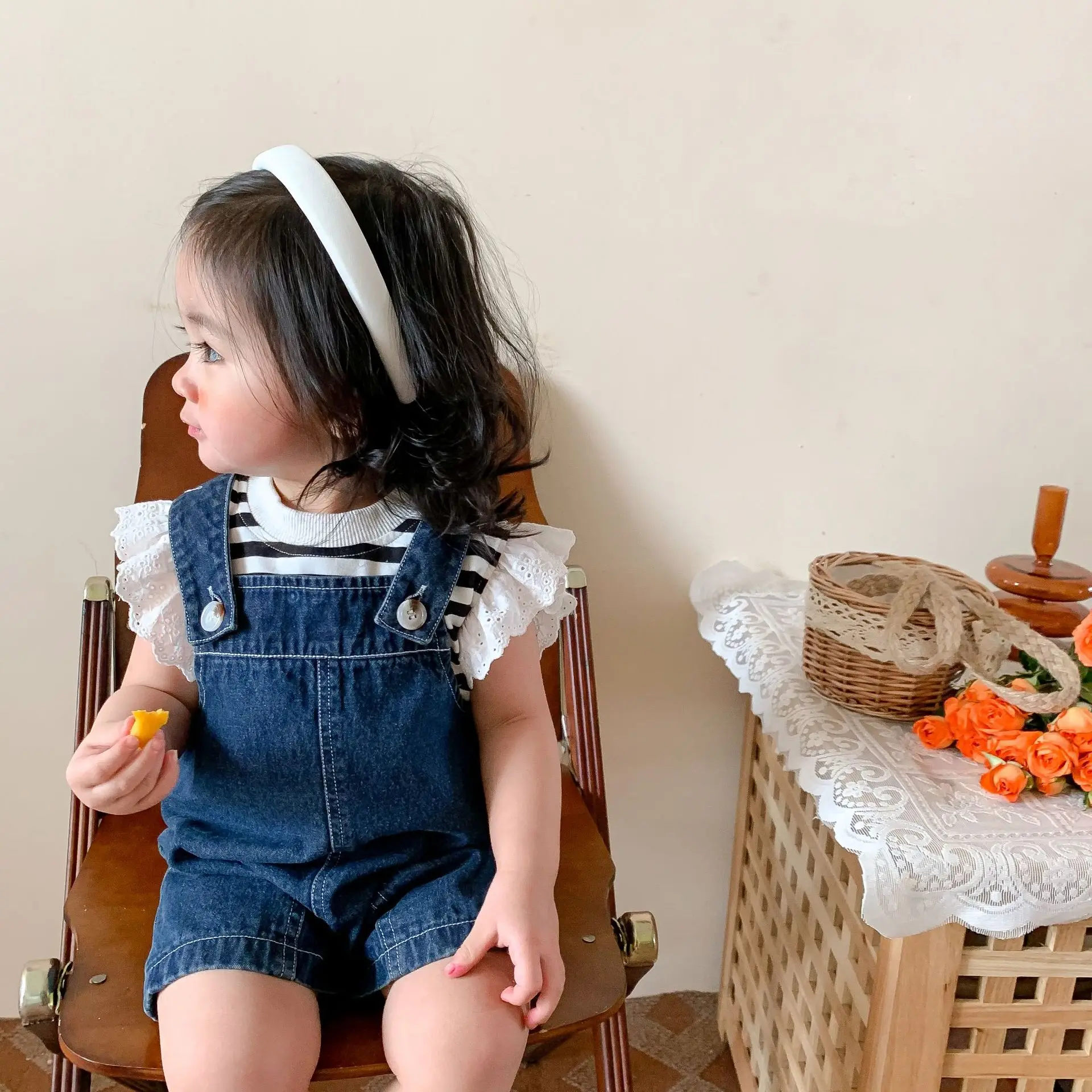 Toddler Baby Girls Jeans Denim Casual Jumpsuit Romper Overall 2022 Summer Korean Children's Top+Suspender Pants Clothing Outfits 
Toddler Baby Girls Jeans Denim Casual Jumpsuit Romper Overall 2022 Summer Korean Children's Top+Suspender Pants Clothing Outfits