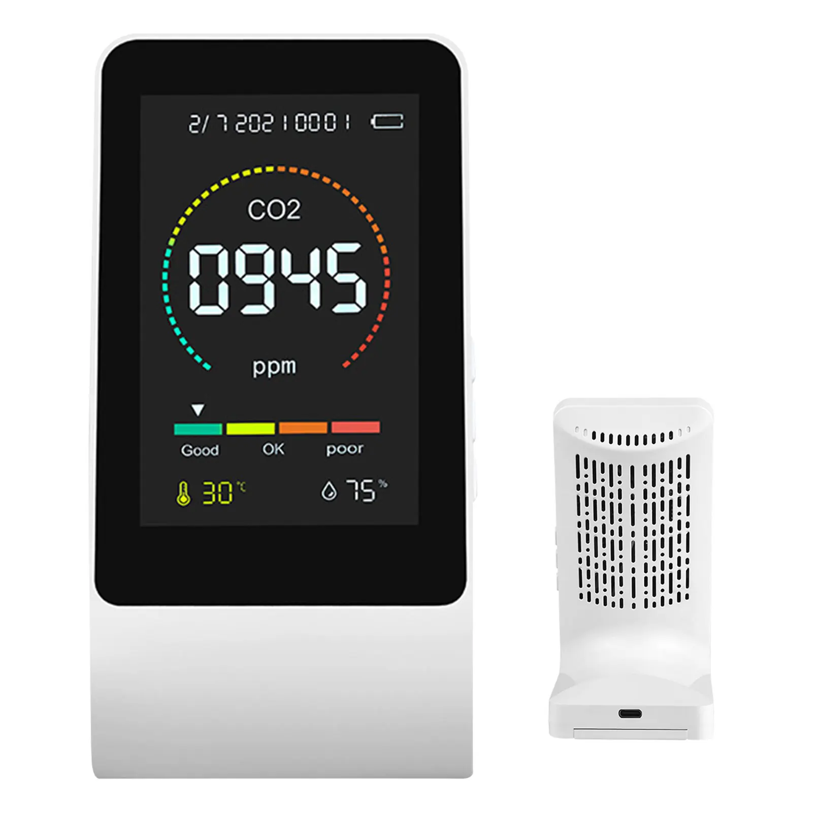 CO2 Detector Air Quality Detector Carbon Dioxide Monitor Meter Tester Sensor Temperature Humidity Semiconductor Portable 
CO2 Detector Air Quality Detector Carbon Dioxide Monitor Meter Tester Sensor Temperature Humidity Semiconductor Portable