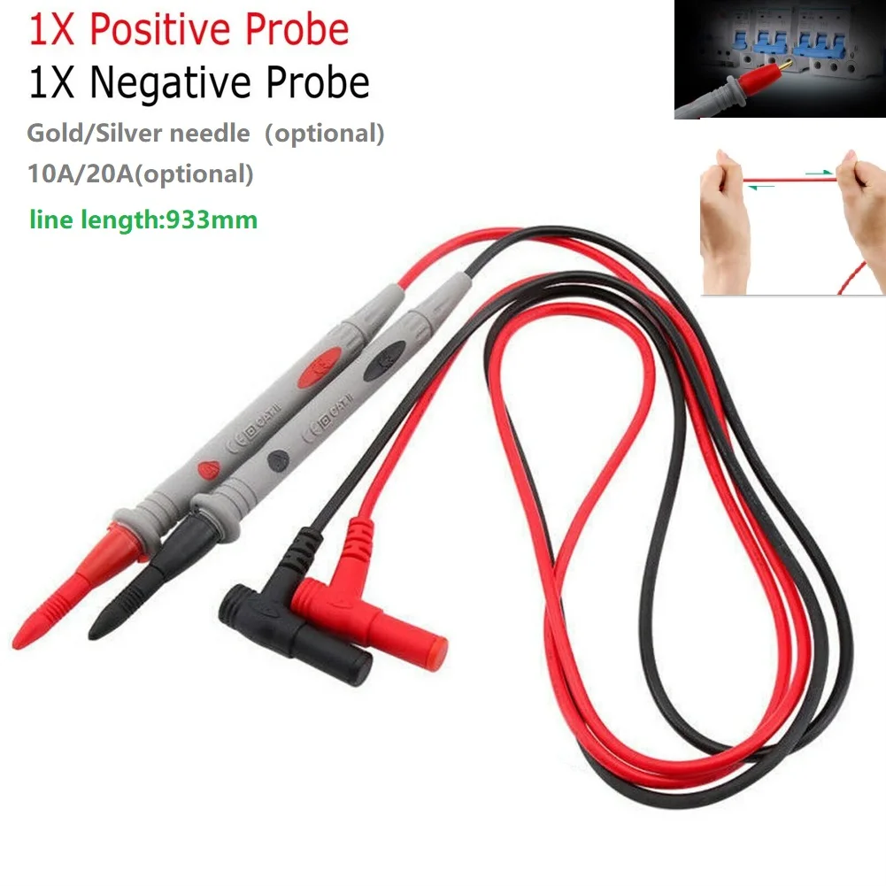 1pair 1000V 10A/20A Digital Multimeter Probe Soft-silicone-wire Needle-tip For LED Tester For Multimeter Test Leads
1pair 1000V 10A/20A Digital Multimeter Probe Soft-silicone-wire Needle-tip For LED Tester For Multimeter Test Leads