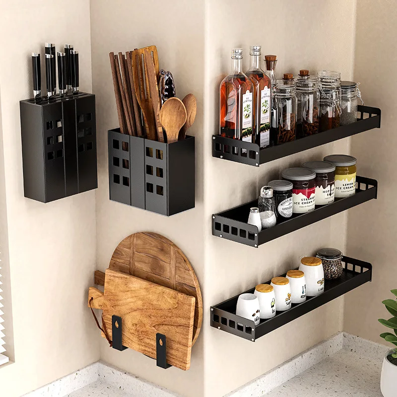 Kitchen Storage Rack Free Perforation Wall-mounted Kitchen Condiment Storage Rack Knife Holder Chopstick Holder Kitchen ToolRack
Kitchen Storage Rack Free Perforation Wall-mounted Kitchen Condiment Storage Rack Knife Holder Chopstick Holder Kitchen ToolRack